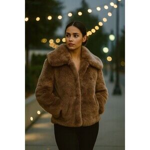 a new day Brown Faux Fur Jacket
